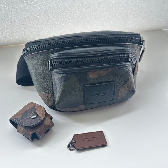 Authentic Coach Westway Belt Bag + Matching Coach AirPod Case – Camo Colorblock - Picture 9 of 9